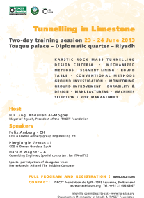 Poster ITACET Foundation Trainiong session Riyadh 2013, Tunnelling in Limestone